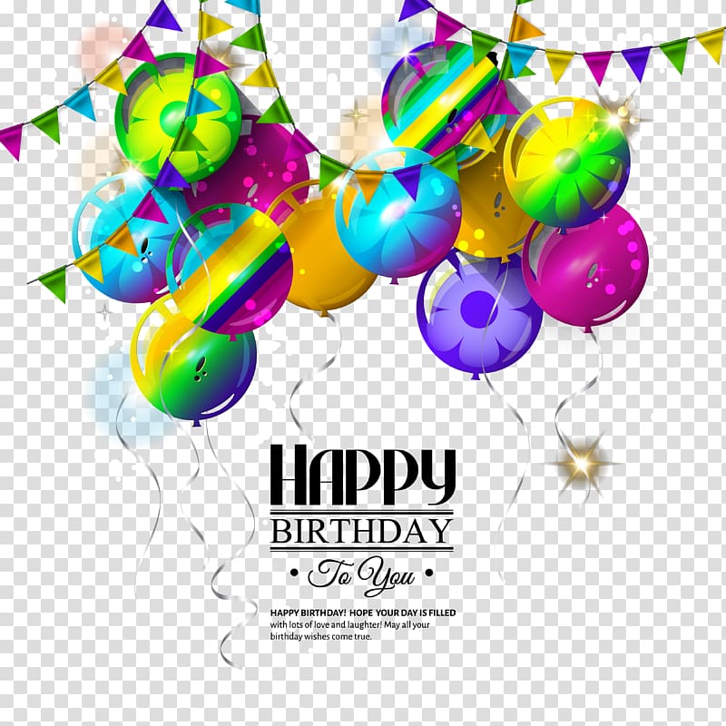 Happy Birthday to You Greeting card Illustration, Happy birthday theme material transparent background PNG clipart