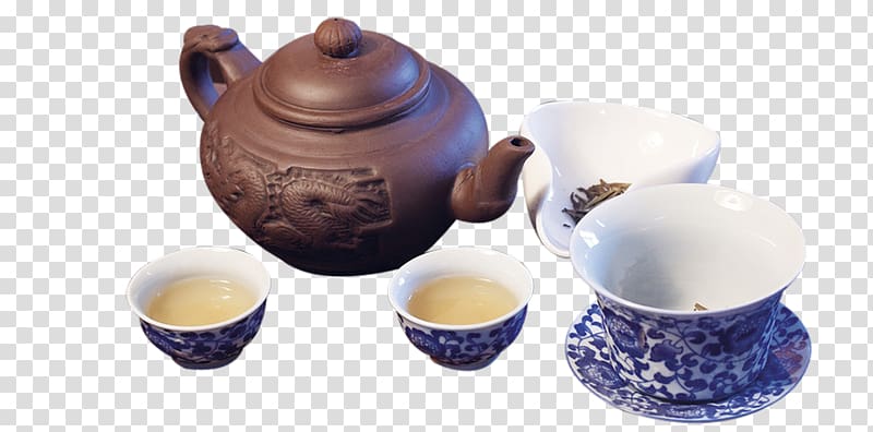 White tea Tieguanyin Anxi County Teapot, Tea set transparent background PNG clipart