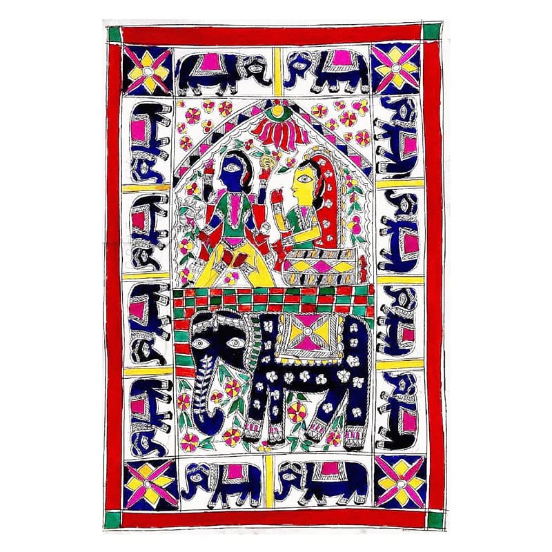 Madhubani, India Durga Puja Madhubani art Craft, Radha Krishna transparent background PNG clipart