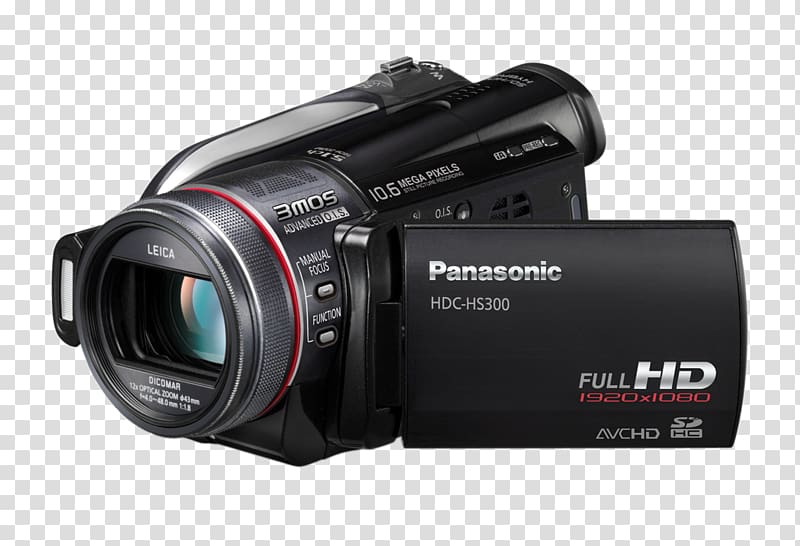 black Panasonic HDC-HS300 camcorder, Nikon D300 Video camera Panasonic Camcorder, Video camera transparent background PNG clipart