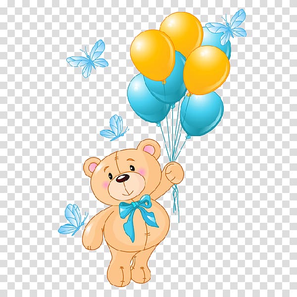 teddy bear with balloons