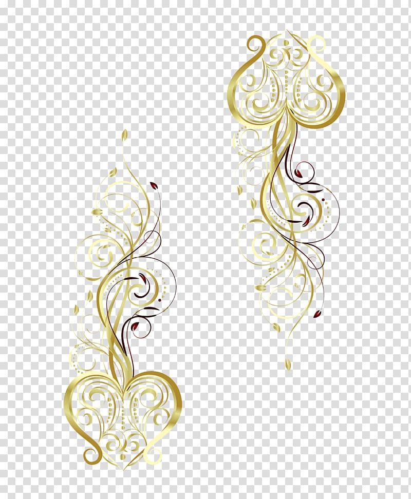gold-colored and purple swirl decor illustration, Gold Motif Gratis, Wedding gold pattern transparent background PNG clipart