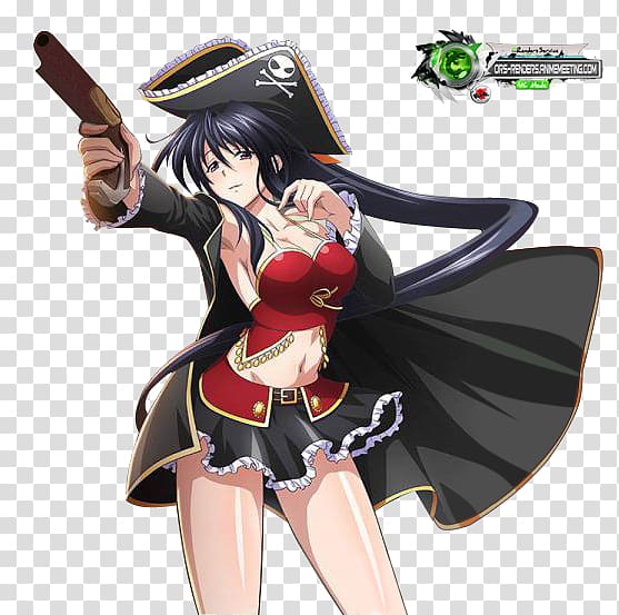 Black hair Figurine Anime, high school dxd transparent background PNG clipart