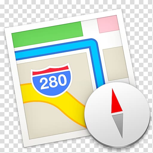 Apple Maps macOS OS X Mavericks, map icon transparent background PNG clipart
