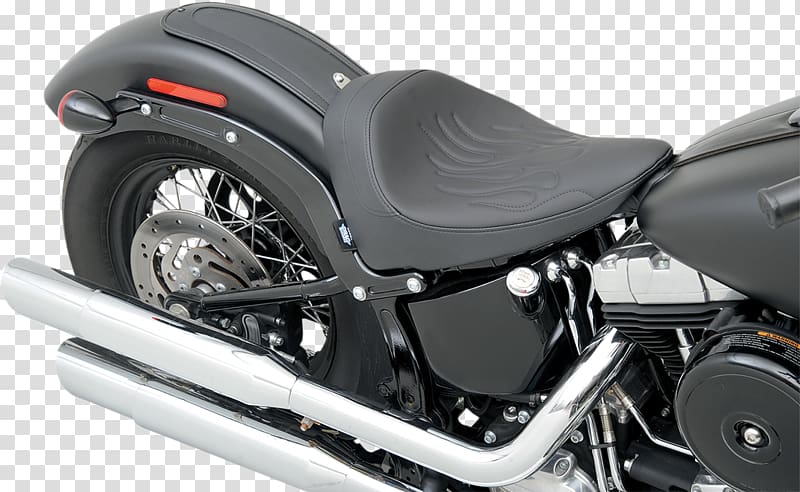Car seat Motorcycle saddle Harley-Davidson Softail, flame tire daquan transparent background PNG clipart