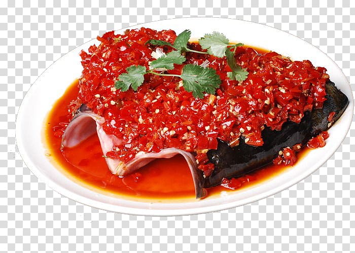 Hunan cuisine Sichuan cuisine Capsicum annuum DianPing, Fish head transparent background PNG clipart