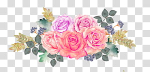 watercolor flowers transparent background PNG clipart thumbnail