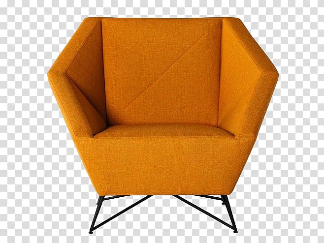 Table Couch Chair Furniture Ottoman, Orange sofa transparent background PNG clipart