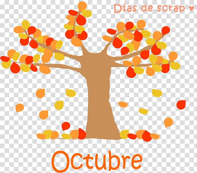 October Month Time Calendar, trendy transparent background PNG clipart