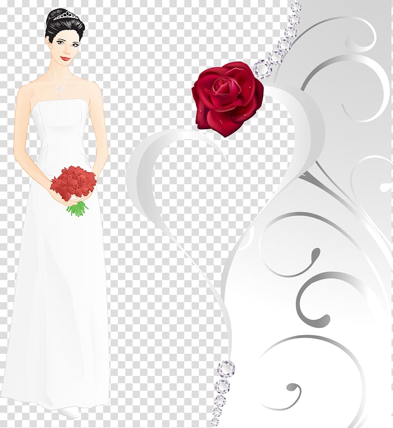 Wedding invitation Bride Illustration, wedding transparent background PNG clipart