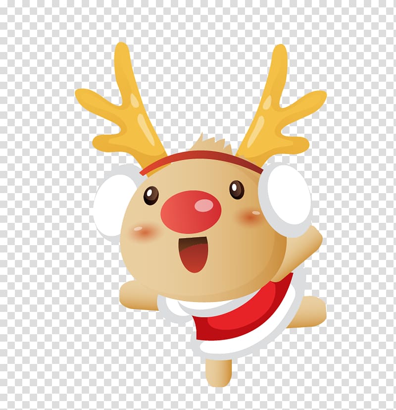 Little Reindeer Santa Claus Christmas, Christmas deer transparent background PNG clipart