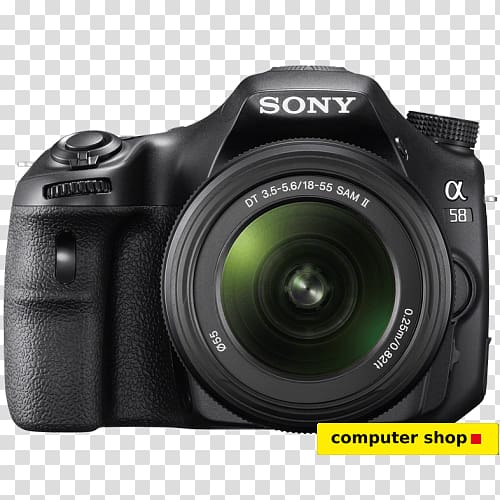 Sony Alpha 58 Canon EF lens mount Sony SLT camera Digital SLR, Camera transparent background PNG clipart