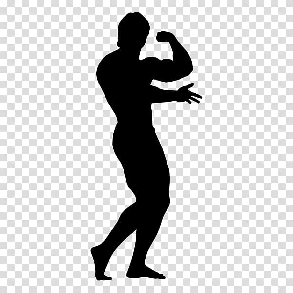Bodybuilding Silhouette Physical fitness, handsome men silhouettes transparent background PNG clipart