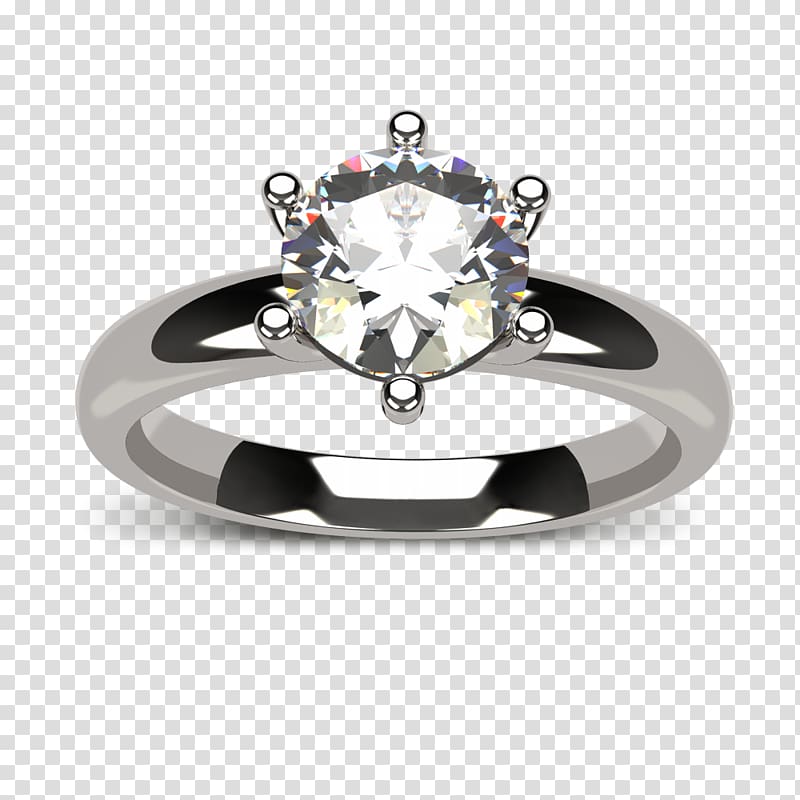 Engagement ring Moissanite Silver Body Jewellery, ring transparent background PNG clipart