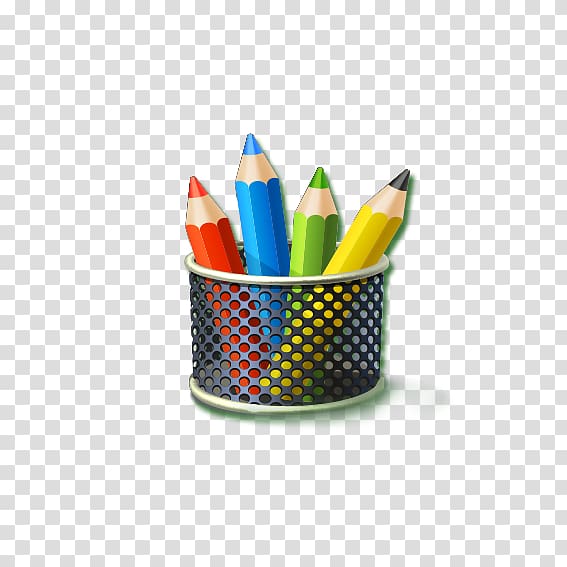 Pencil Brush pot, Cartoon pencil transparent background PNG clipart