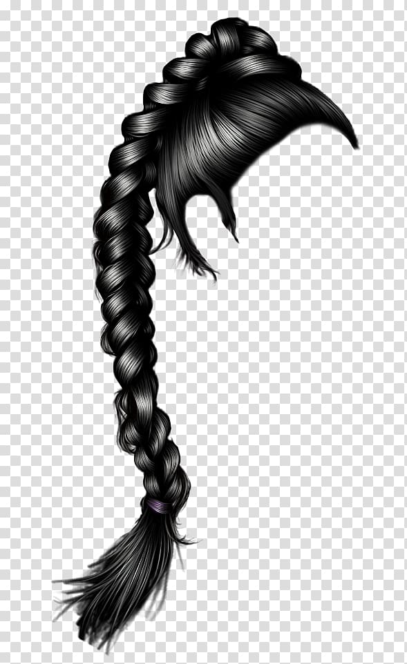 Hairstyle Capelli French braid, black hair transparent background PNG clipart