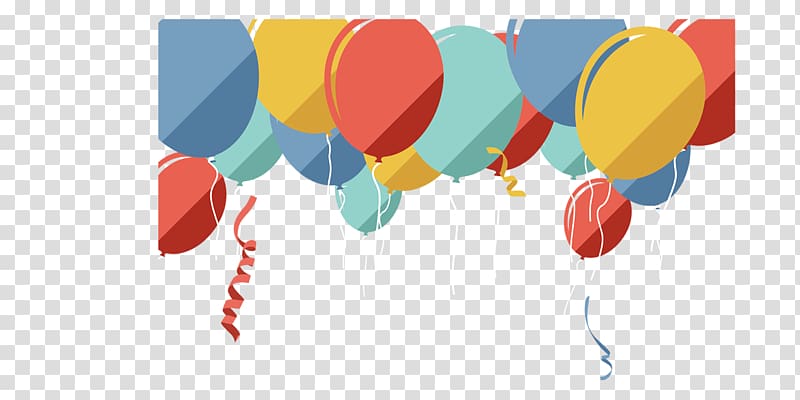 Balloon Birthday Poster, Floating Balloon transparent background PNG clipart