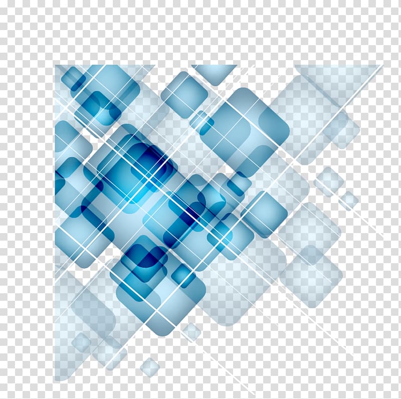 blue , Square, Digital Technology blue geometric squares gradient transparent background PNG clipart