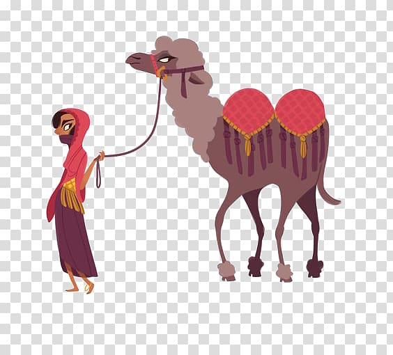 Dromedary Sahara Cartoon Illustration, Cartoon Camel transparent background PNG clipart