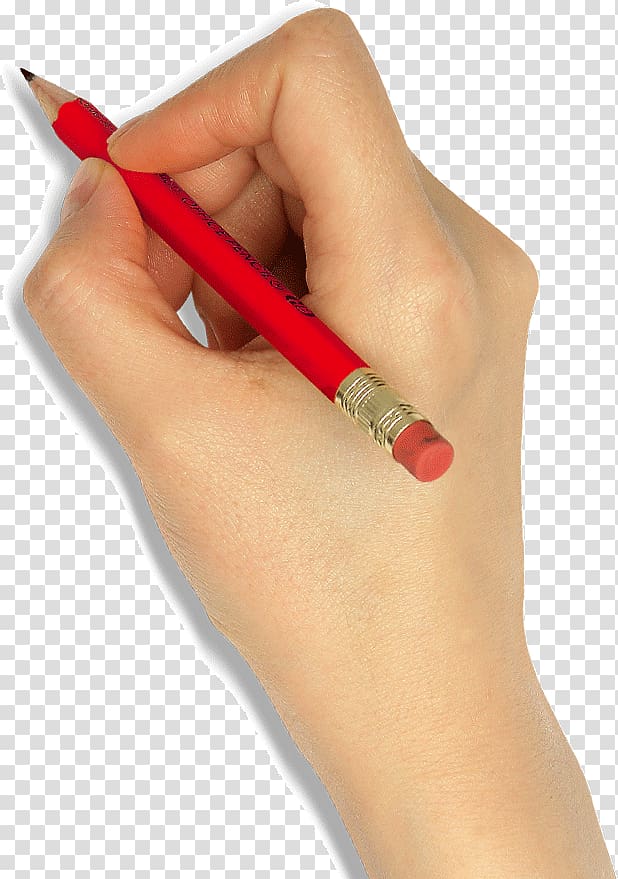 holding a pen to write transparent background PNG clipart