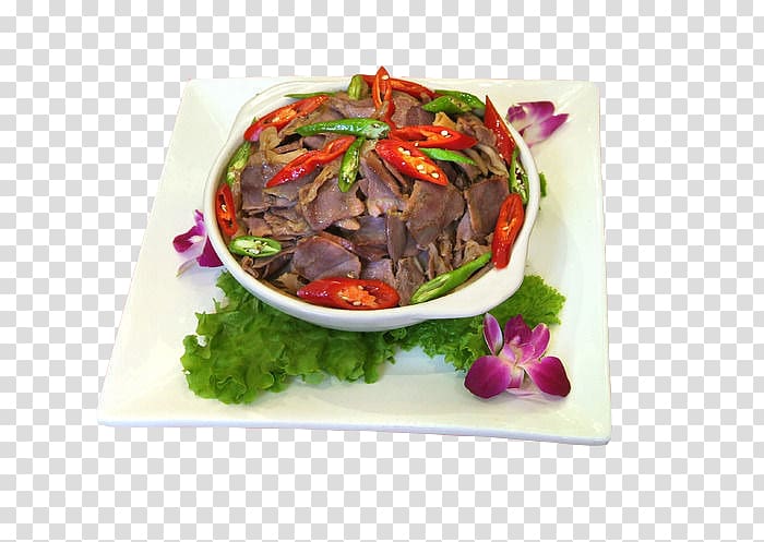 Vegetarian cuisine Tteok-bokki Domestic pig Tongue, Spicy pork tongue transparent background PNG clipart