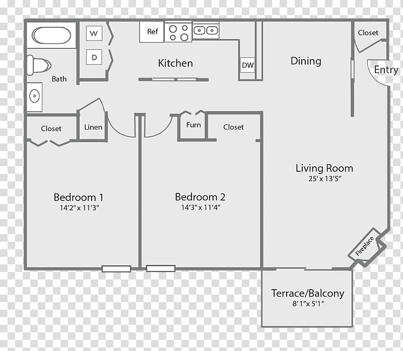 Floor plan Winter Haven Della Vita Apartments House, apartment transparent background PNG clipart