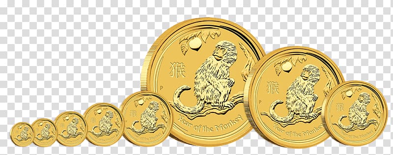 Perth Mint Bullion coin Gold coin Lunar Series, gold coins transparent background PNG clipart