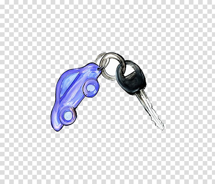 Car Keychain Drawing Illustration, Car key ring transparent background PNG clipart