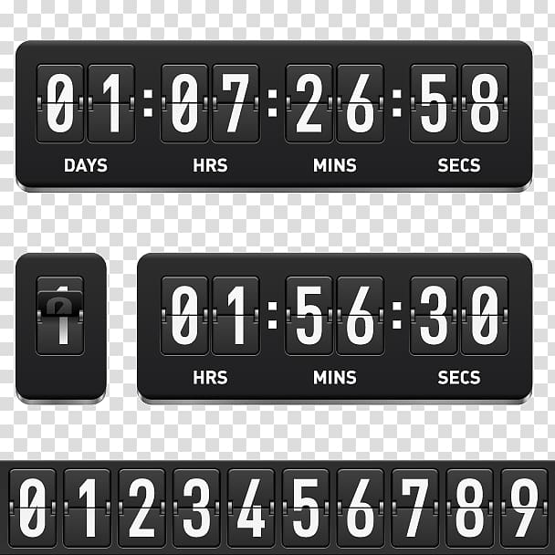 day countdown timer illustration, Countdown Timer , Flip clock texture material transparent background PNG clipart