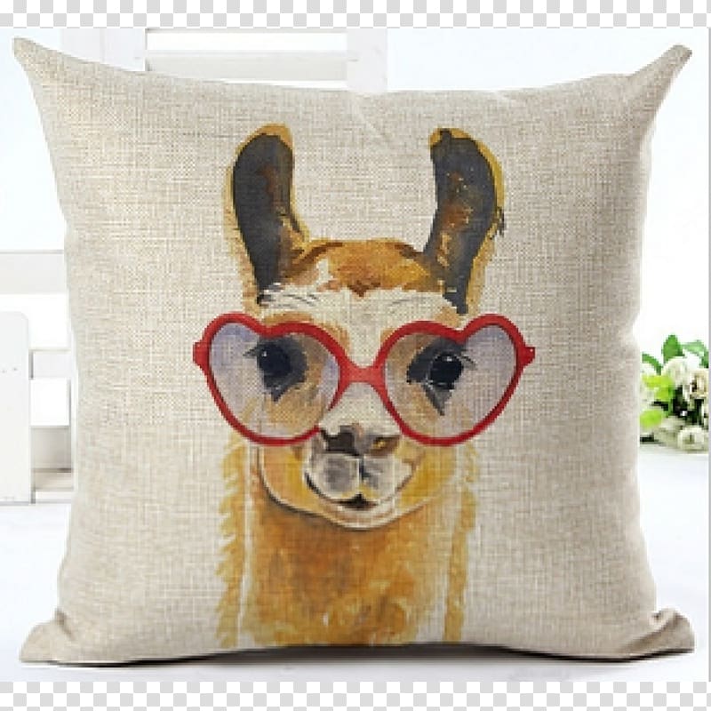 Llama Throw Pillows Cushion Watercolor painting, pillow transparent background PNG clipart