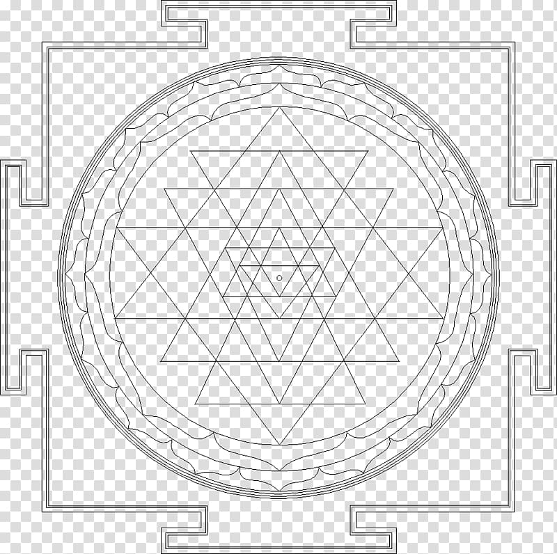 Sacred geometry Sri Yantra Kalachakra, meditative transparent background PNG clipart