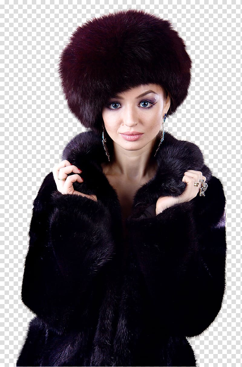 Woman Fur Winter clothing, Beautiful Woman in Winter Clothes transparent background PNG clipart