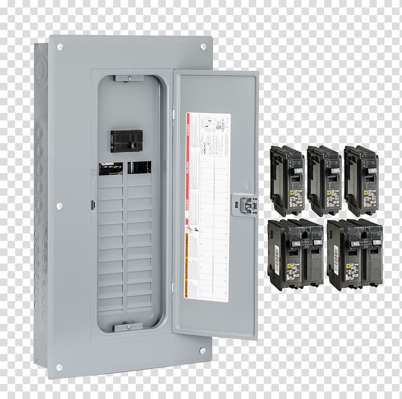 Distribution board Circuit breaker Electrical network Square D Electricity, panel electric transparent background PNG clipart