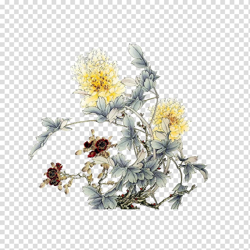 Au Ho-nien Daozhong Road Painter Chinese painting, peony transparent background PNG clipart