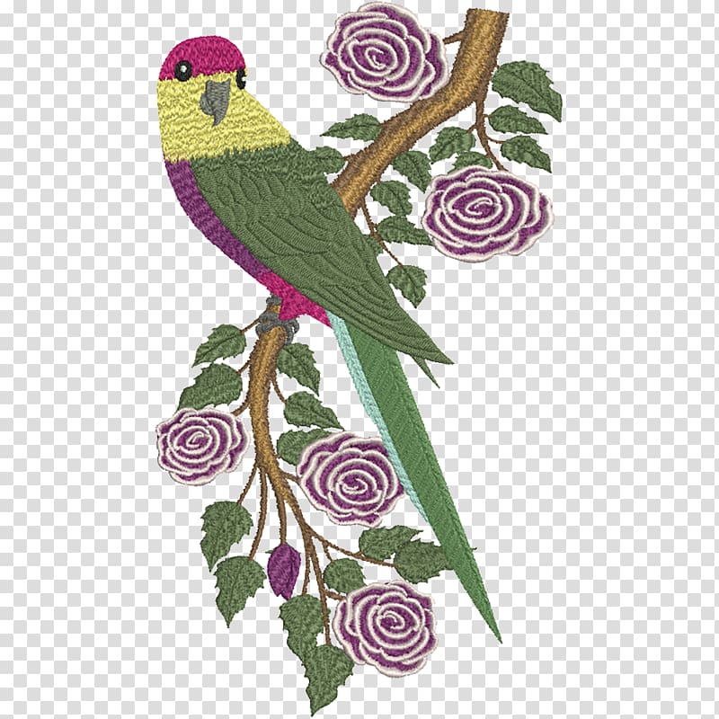 Floral design Parrot Machine embroidery Pattern, parrot transparent background PNG clipart