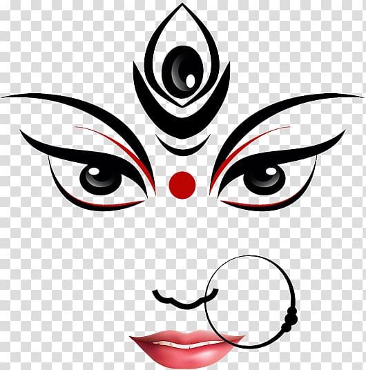 three eyes illustration, Durga Puja Ganesha Drawing Devi, ganesha transparent background PNG clipart