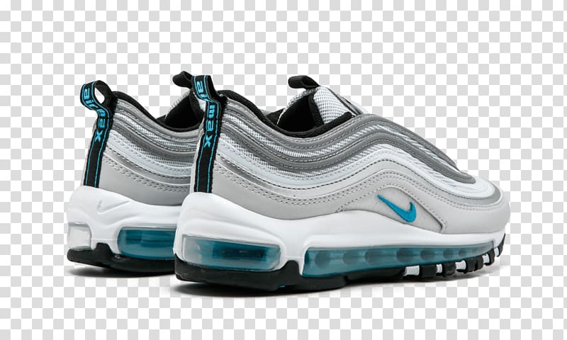 Nike Air Max 97 Silver Sneakers, silver transparent background PNG clipart