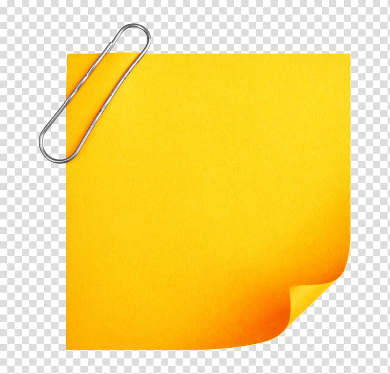 clip on yellow paper, Paper Post-it note , Notes note transparent background PNG clipart