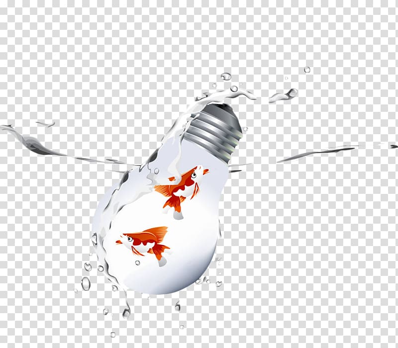 Goldfish , Hand drawn light bulb transparent background PNG clipart