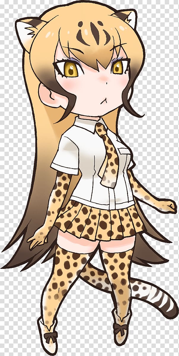 Kemono Friends Chibi HD Felidae South African cheetah, cheetah transparent background PNG clipart