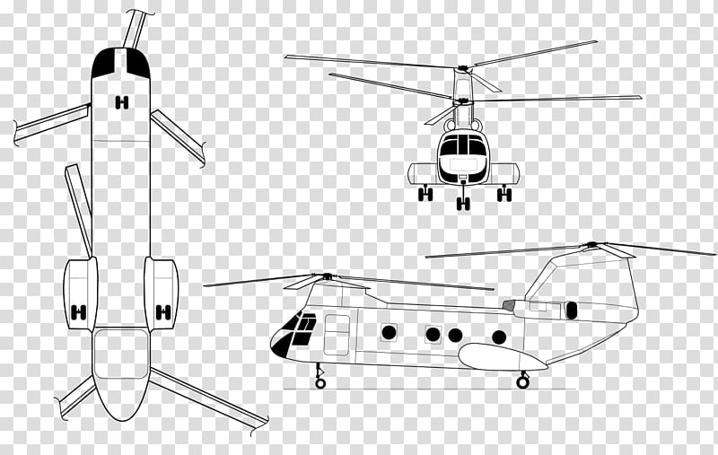 Helicopter rotor Boeing Vertol CH-46 Sea Knight Boeing CH-47 Chinook Sikorsky H-34, helicopter transparent background PNG clipart