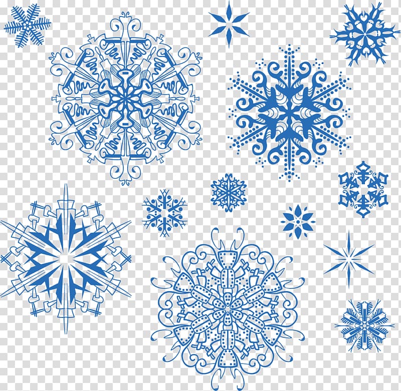 Snowflake Blue Pattern, Creative winter snow transparent background PNG clipart