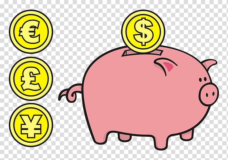 Piggy bank Illustration, Money and piggy bank transparent background PNG clipart