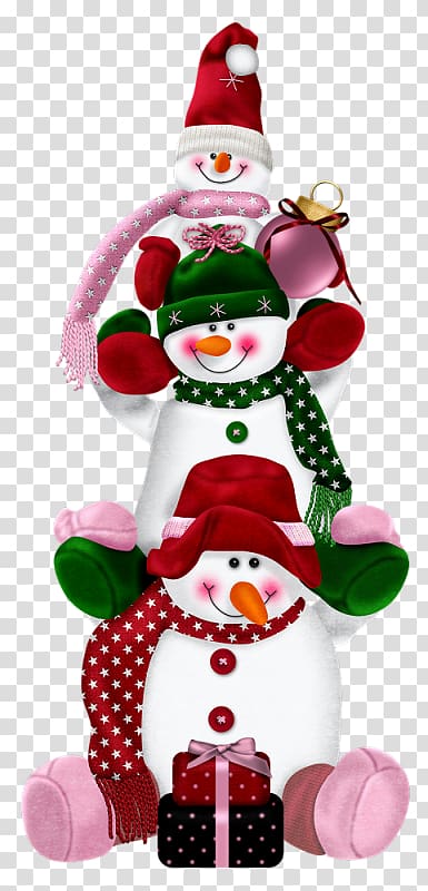 three snowman illustration, Snowman Christmas, snowman transparent background PNG clipart