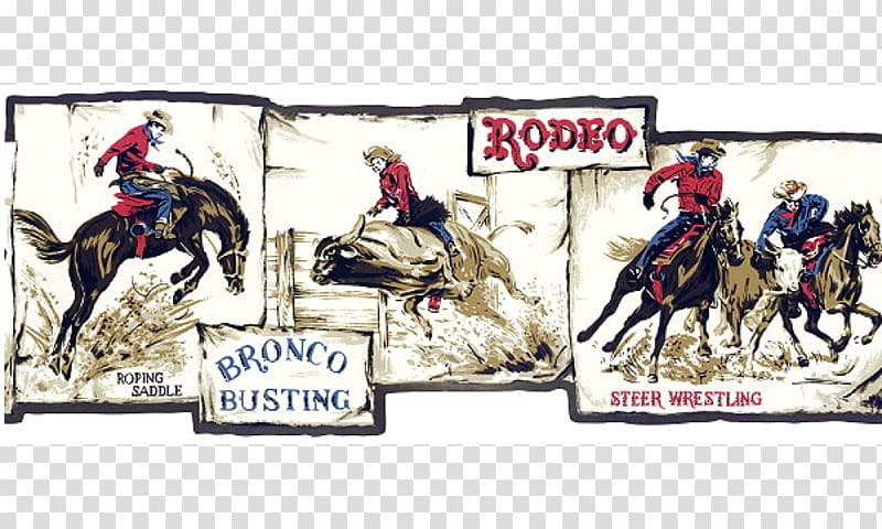 Rodeo Calf roping Horse Cowboy Team roping, horse border transparent background PNG clipart