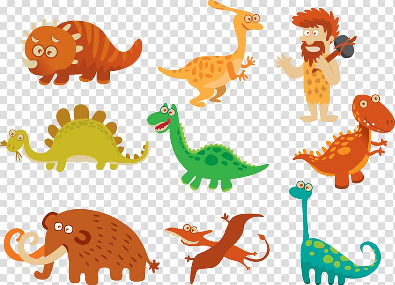 of dinosaurs , Tyrannosaurus Brontosaurus Puppy Dinosaur , Creative Dinosaur transparent background PNG clipart