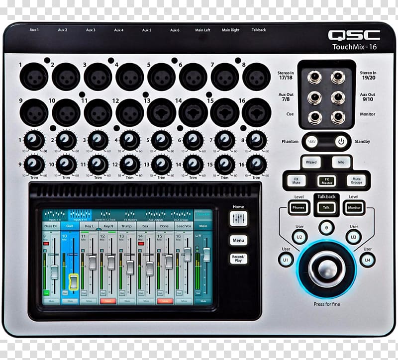 QSC TouchMix-16 Microphone Audio Mixers QSC TouchMix-30 Pro QSC Audio Products, microphone transparent background PNG clipart