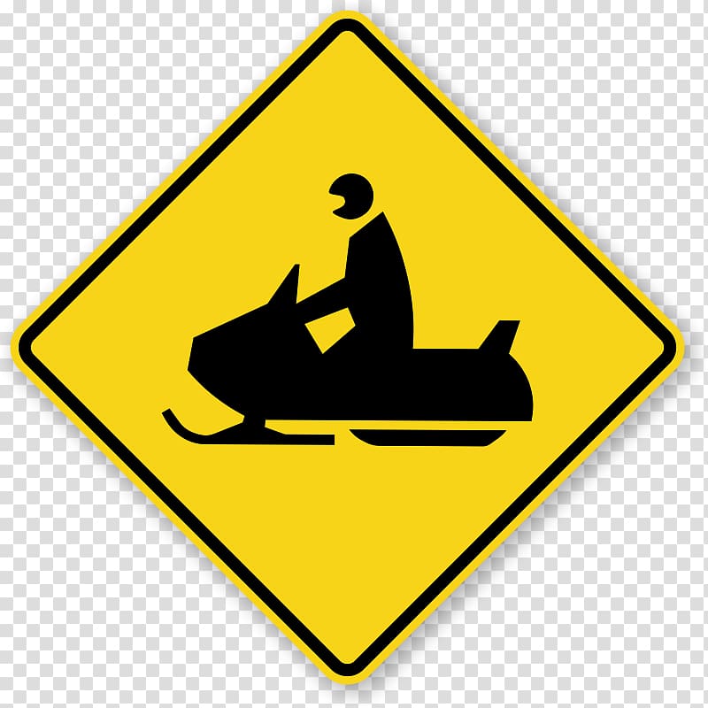 Snowmobile Traffic sign Warning sign Vehicle, arrow material transparent background PNG clipart
