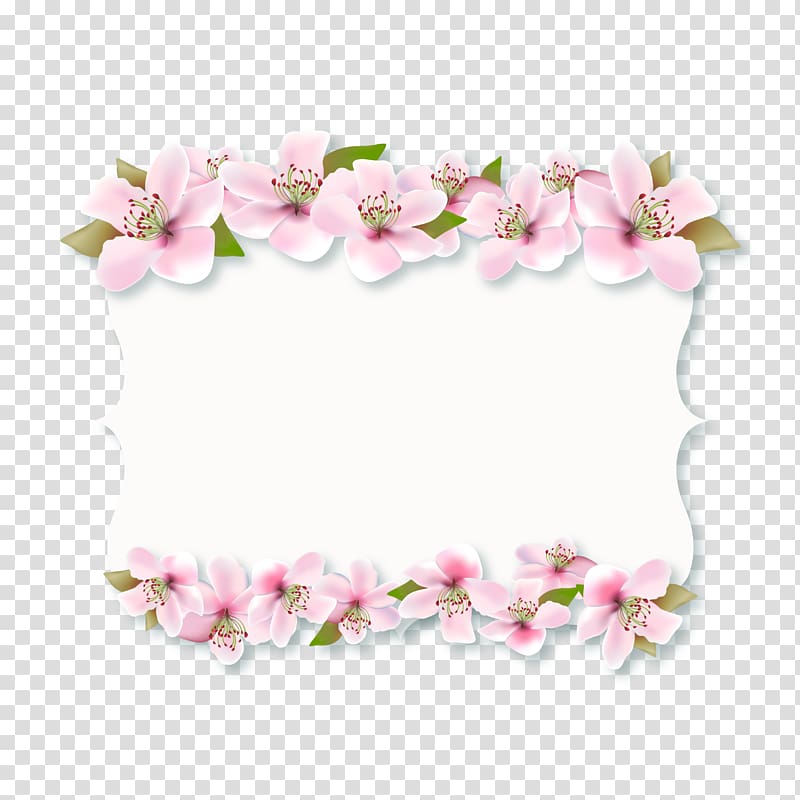 floral frame , Wedding invitation Birthday, Cherry blossoms transparent background PNG clipart