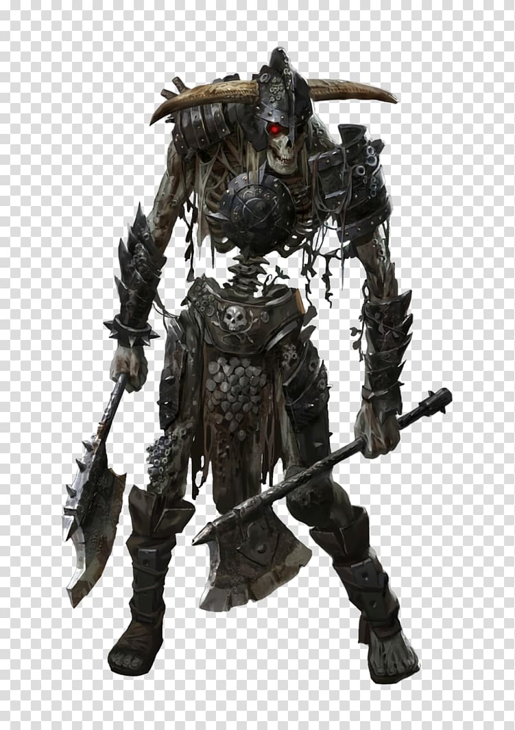 man holding axe illustration, Undead Dungeons & Dragons Pathfinder Roleplaying Game Monster Skeleton, undead transparent background PNG clipart
